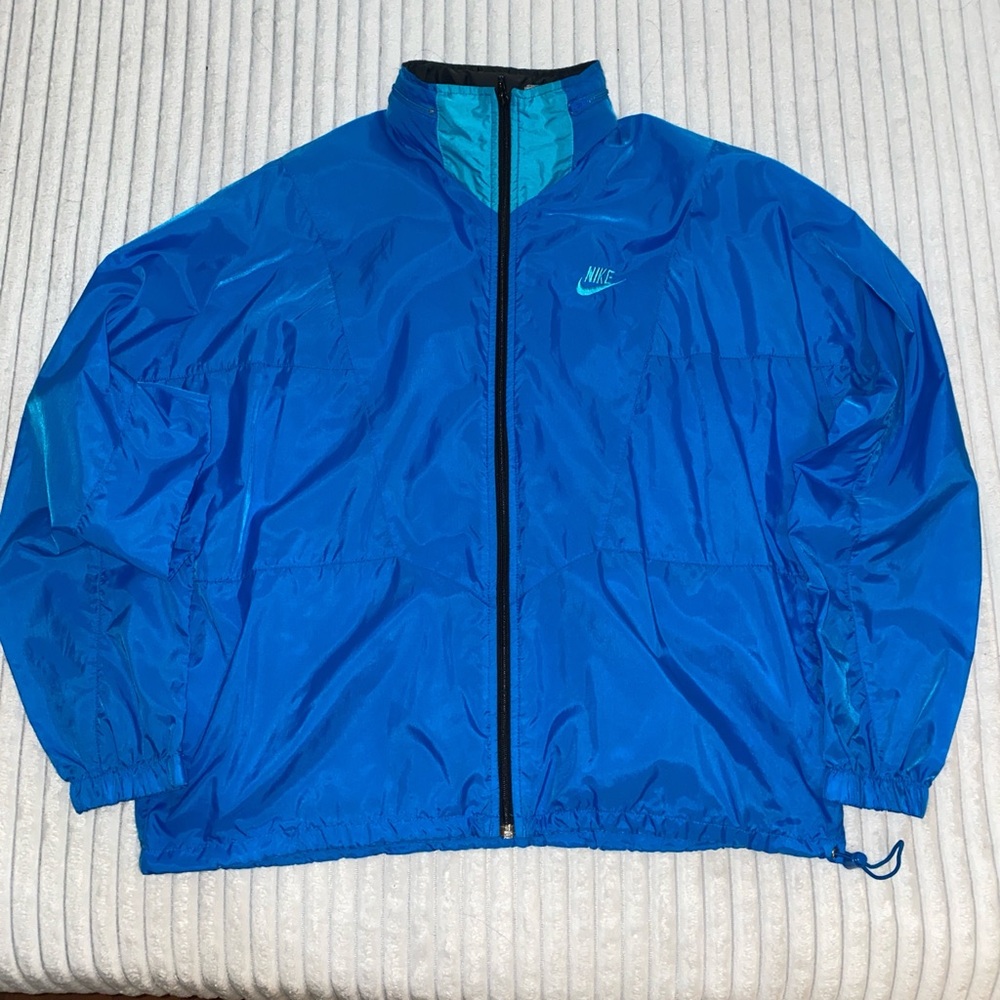 Nike Large Vintage Blue Athletic Windbreaker Sports Jacket